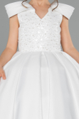 Brautkleid für Kinder Lang Satin Weiß ABG177