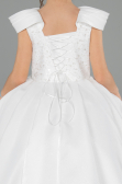 Brautkleid für Kinder Lang Satin Weiß ABG177
