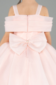 Brautkleid für Kinder Lang Satin Lachs ABG173