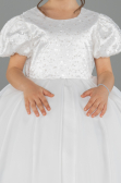 Brautkleid für Kinder Lang Satin Weiß ABG174
