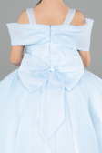 Brautkleid für Kinder Lang Satin Eisblau ABG175