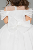 Brautkleid für Kinder Lang Satin Weiß ABG176