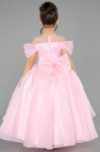 Brautkleid für Kinder Lang Satin Puder ABG176