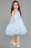 Abendkleid für Kinder Kurz Blau ABK2567