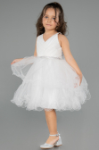Abendkleid für Kinder Kurz Weiß ABK2569