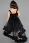 Abendkleid für Kinder Vorne Kurz-Hinten Lang Schwarz ABO129