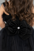 Abendkleid für Kinder Vorne Kurz-Hinten Lang Schwarz ABO129