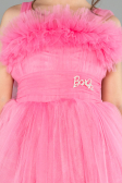 Abendkleid für Kinder Vorne Kurz-Hinten Lang Rosa ABO130