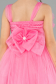 Abendkleid für Kinder Vorne Kurz-Hinten Lang Rosa ABO130