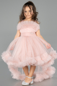 Abendkleid für Kinder Vorne Kurz-Hinten Lang Puder ABO130