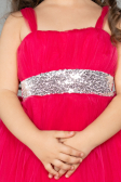 Fuchsie Abendkleid Für Kinder Lang ABU3031