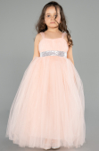 Lachs Abendkleid Für Kinder Lang ABU3031