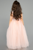 Lachs Abendkleid Für Kinder Lang ABU3031