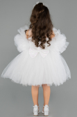 Abendkleid für Kinder Kurz Weiß ABK2572