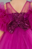 Abendkleid für Kinder Kurz Fuchsie ABK2572
