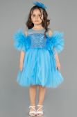 Abendkleid für Kinder Kurz Blau ABK2572