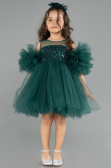 Abendkleid für Kinder Kurz Grün ABK2572