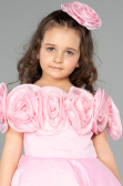 Abendkleid für Kinder Kurz Satin Rosa ABK2573