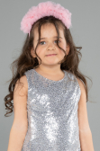 Abendkleid für Kinder Kurz Silber ABK2574