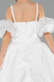Brautkleid für Kinder Lang Satin Weiß ABG185