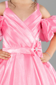 Brautkleid für Kinder Lang Satin Rosa ABG185