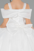 Brautkleid für Kinder Lang Satin Weiß ABG175