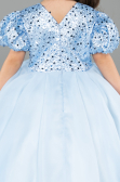 Blau Brautkleid Für Kinder Satin Lang ABG174