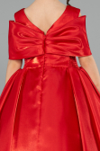 Brautkleid für Kinder Lang Satin Rot ABG172