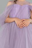 Abendkleid für Kinder Vorne Kurz-Hinten Lang Lila ABO127
