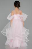 Abendkleid für Kinder Vorne Kurz-Hinten Lang Puder ABO127