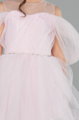 Abendkleid für Kinder Vorne Kurz-Hinten Lang Puder ABO127
