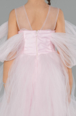 Abendkleid für Kinder Vorne Kurz-Hinten Lang Puder ABO127