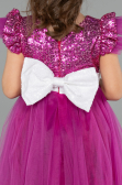 Abendkleid für Kinder Lang Fuchsie ABU4033
