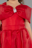 Abendkleid für Kinder Vorne Kurz-Hinten Lang Rot ABO107