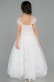 Abendkleid für Kinder Lang Weiß ABU3566