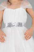 Abendkleid für Kinder Lang Weiß ABU3566
