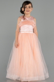 Abendkleid für Kinder Lang Lachs ABU3909