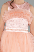 Abendkleid für Kinder Lang Lachs ABU3909