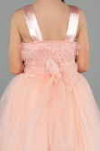 Abendkleid für Kinder Lang Lachs ABU3909