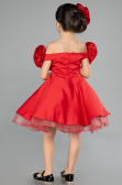 Rot Abendkleid Für Kinder Satin Kurz ABK2573