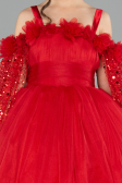 Brautkleid für Kinder Lang Rot ABG179