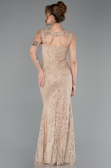 Abendkleid Lang Perlenbesetzt Gold ABU5914