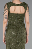 Abendkleid Lang Perlenbesetzt Khaki ABU5914