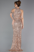 Gold Abendkleid Schuppig Lang ABU5135