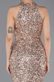 Gold Abendkleid Schuppig Lang ABU5135