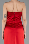 Abschlusskleid Lang Satin Rot ABU5923