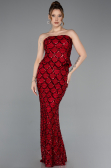 Abendkleid Lang Schuppig Weinrot ABU5916