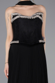 Abendkleid Lang Chiffon Schwarz ABU5917