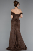 Braun Abendkleid Spitze Lang ABU5609