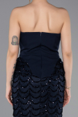 Abendkleid Lang Schuppig Marineblau ABU5919
